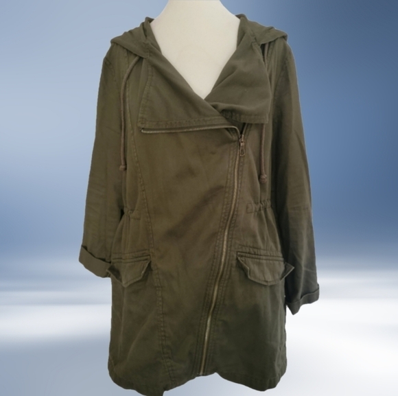 OLD Navy Army Green Hooded Utility Jacket Size S - Picture 3 of 7